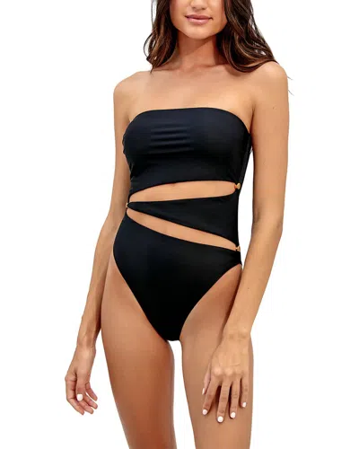 Vix Frida Strapless Cutout One-piece Swimsuit In Black