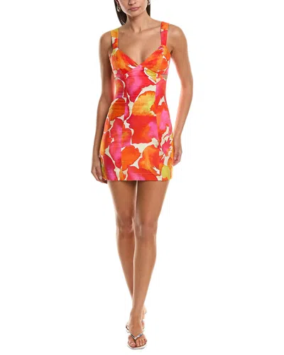 Vix Gal Mari Linen-blend Shirtdress In Orange