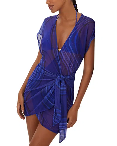 Vix Gemstone Emily Short Swim Cover-up In Blue