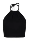 Vix Ibiza High Neck Halter Top Black In Black