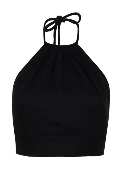 Vix Ibiza High Neck Halter Top Black
