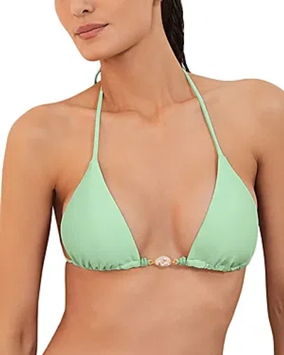 Vix Ivy Triangle Bikini Top In Light Green