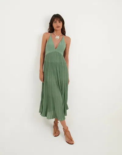 Vix Knit Katia Long Dress Seaglass In Green