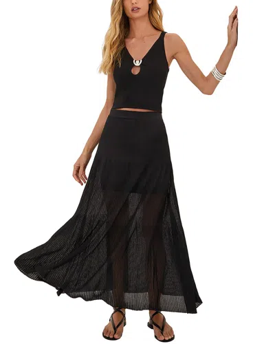 Vix Knit Maira Long Skirt In Black