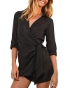 Vix Lia Wrap Dress Swim Cover-up In Black