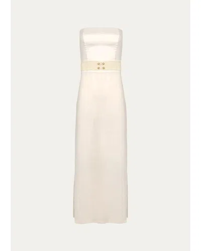 Vix Lian Strapless Midi Dress In White