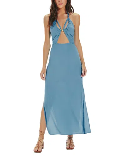 Vix Lidia Detail Midi Dress In Blue