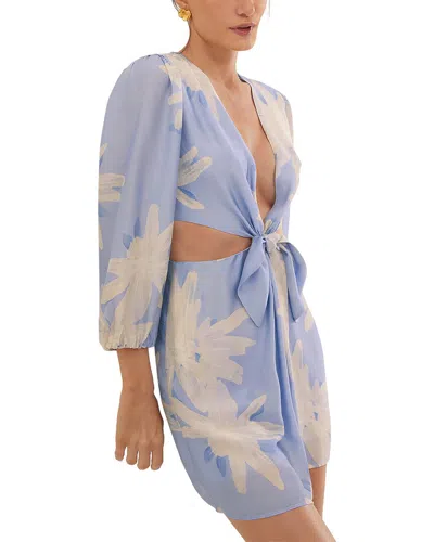 Vix Maliblue Nadi Silk-blend Short Dress In Blue