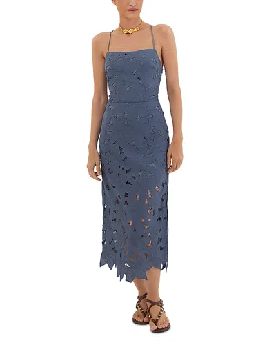 Vix Mei Long Slim Fit Swim Cover-up Dress In Blue