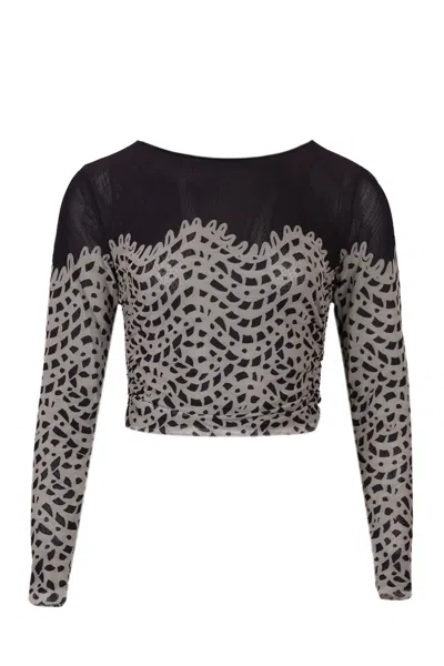 Vix Mira Long Sleeve Top Poeme In Black