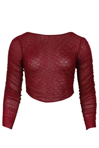 Vix Mira Long Sleeve Top Ponche In Burgundy