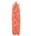 Vix Palm Julie Long Dress In Red