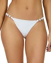 Vix Paula Beaded Strap Bikini Bottom In White