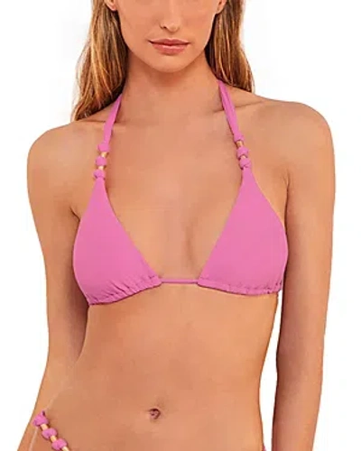 Vix Paula Embellished Triangle Bikini Top In Pink