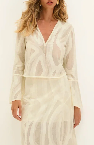 Vix Paula Hermanny Avila Cotton Blend Cover-up Top In Multi