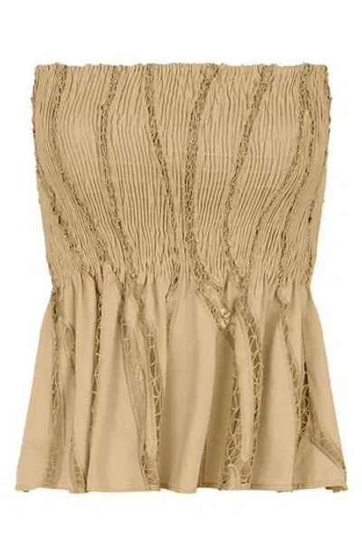 Vix Paula Hermanny Babi Strapless Cover-up Top In Brown