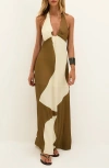 Vix Paula Hermanny Balance Sara Halter Cover-up Maxi Dress In Animal Print