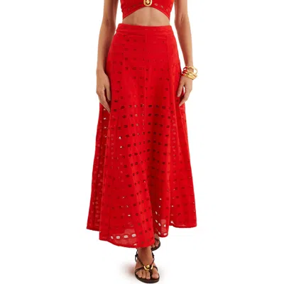 Vix Paula Hermanny Bea Eyelet Cover-up Maxi Skirt
