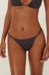 Vix Paula Hermanny Beaded Bikini Bottoms In Black