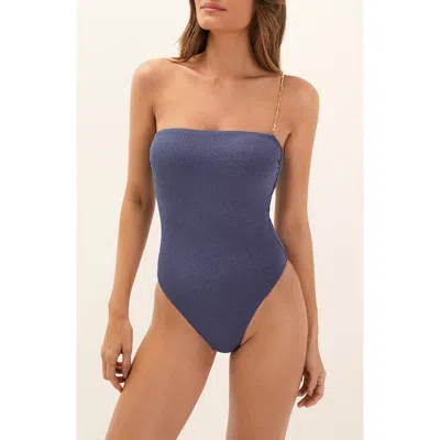 Vix Paula Hermanny Bell Penelope Chain Strap One-piece Swimsuit In Blue