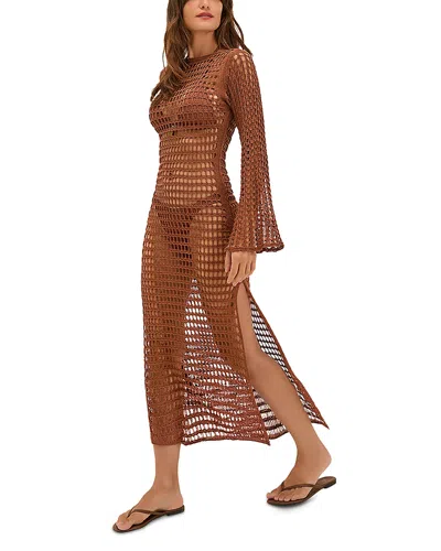 Vix Paula Hermanny Belle Knit Swim Cover-up In Brown