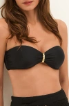 Vix Paula Hermanny Bessie Solid Bandeau Bikini Top In Black