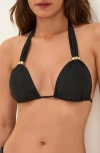 Vix Paula Hermanny Bia Tube Solid Halter Bikini Top In Black