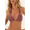 Vix Paula Hermanny Bia Tube Solid Halter Bikini Top In Purple