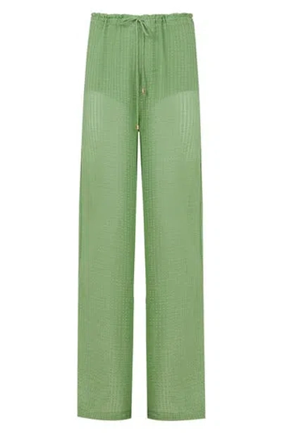 Vix Paula Hermanny Bianca Cover-up Pants In Green