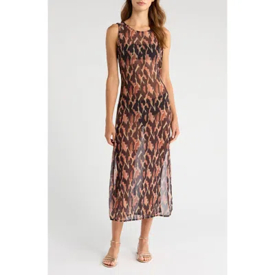 Vix Paula Hermanny Camu Twist Mesh Cover-up Dress In Multi
