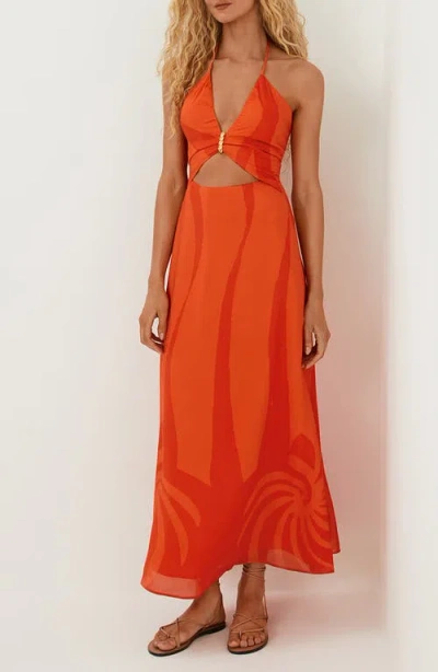 Vix Paula Hermanny Cherie Aurea Cutout Cover-up Maxi Sundress