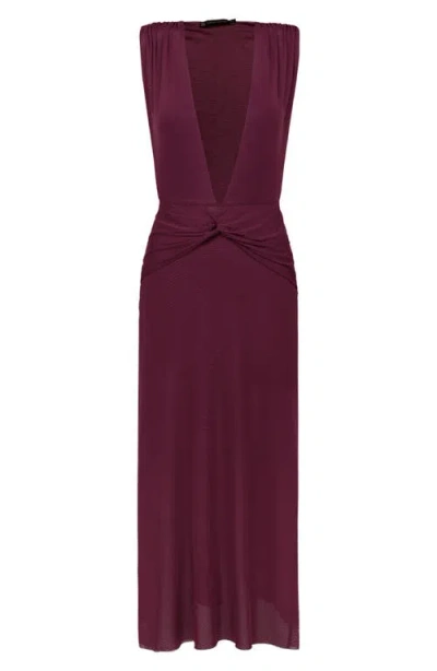 Vix Paula Hermanny Cindy Long Mesh Cover-up Maxi Dress In Purple