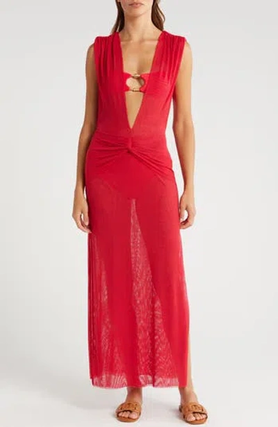 Vix Paula Hermanny Cindy Solid Mesh Cover-up Dress