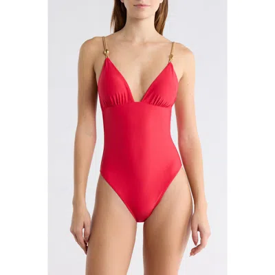 Vix Paula Hermanny Claire One-piece Swimsuit In Red
