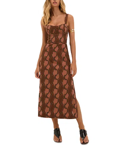 Vix Paula Hermanny Coen Midi Dress In Brown