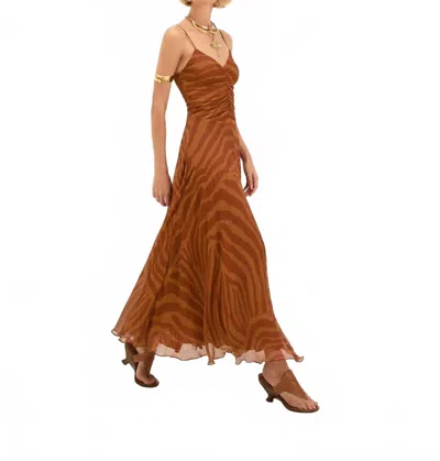 Vix Paula Hermanny Eira Sweetheart Midi Dress In Sundown In Multi