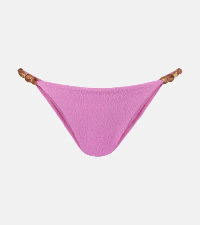 Vix Paula Hermanny Firenze Kiana Beaded Bikini Bottoms In Black