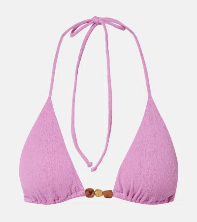 Vix Paula Hermanny Firenze Kiana Beaded Bikini Top In Pink