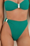 Vix Paula Hermanny Firenze Sunny High Waist Bikini Bottoms In Green