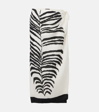 Vix Paula Hermanny Flora Zebra-print Linen-blend Maxi Skirt In Multi