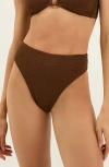 Vix Paula Hermanny Gigi Hot High Waist Bikini Bottoms In Brown