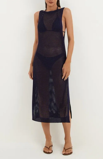 Vix Paula Hermanny Hanna Sheer Cover-up Midi Dress In Black