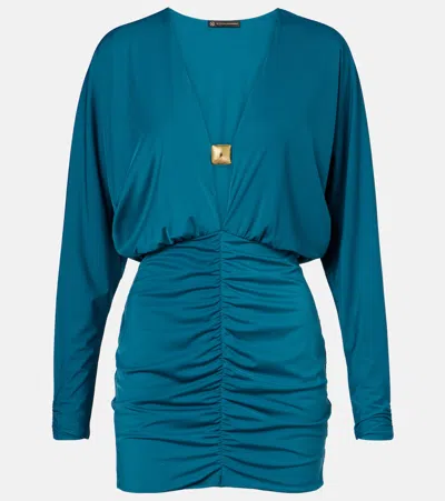 Vix Paula Hermanny Iris Ruched Minidress In Green