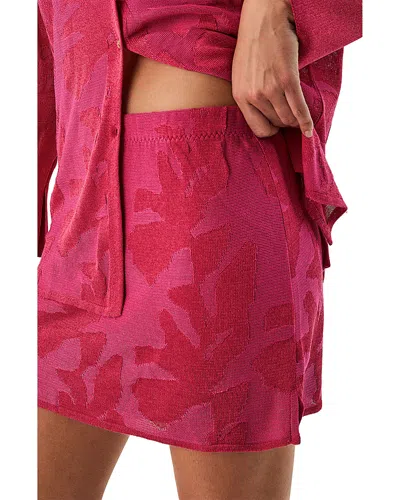 Vix Paula Hermanny Lara Knit Mini Skirt Swim Cover-up In Pink
