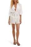 Vix Paula Hermanny Lilou Button-up Drawstring Cover-up