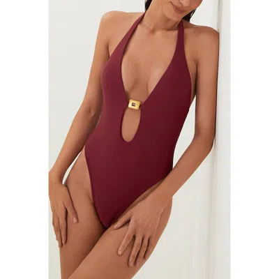 Vix Paula Hermanny Liza Cutout One-piece Swimsuit In Burgundy
