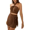 Vix Paula Hermanny Vix Luna Halter Top Swim Cover-up In Brown