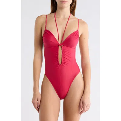 Vix Paula Hermanny Mag One-piece Swimsuit In Burgundy