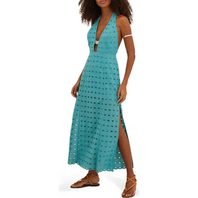 Vix Paula Hermanny Maryse Embroidered Eyelet Cotton Cover-up Maxi Dress