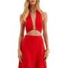 Vix Paula Hermanny Maven Eyelet Crop Halter Top